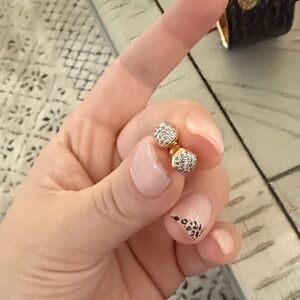 14k rose gold vermil diamond studs